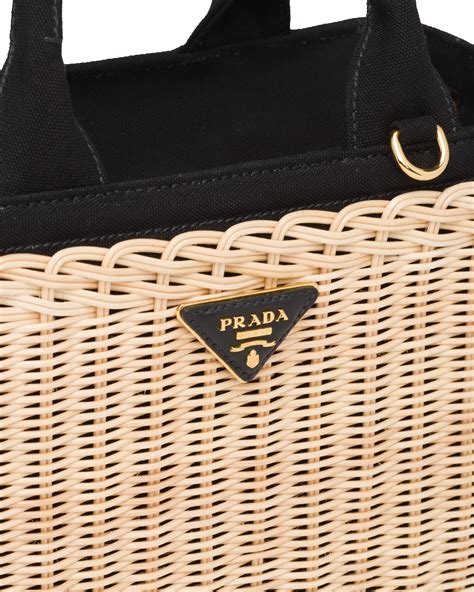 borsa midollino prada